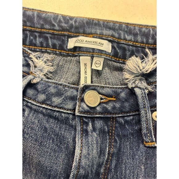 Good American Good Vintage Distressed Straight Leg Jeans Size 27 - Picture 5 of 6